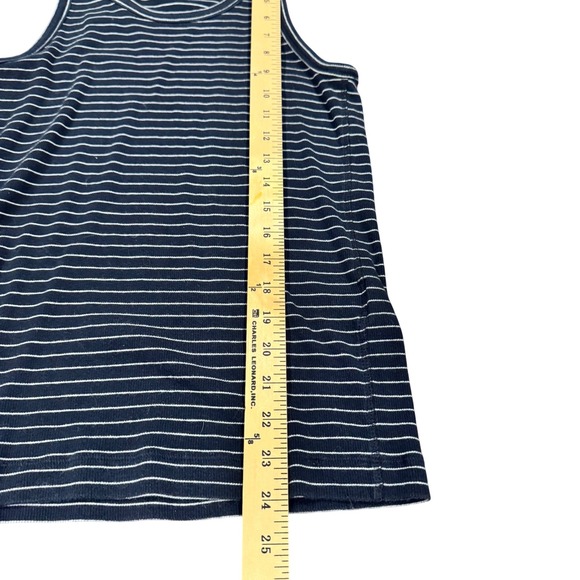 COS Women Navy White Stripe Ribbed Tank Top Sleeveless Casual Size Medium - Picture 3 of 5